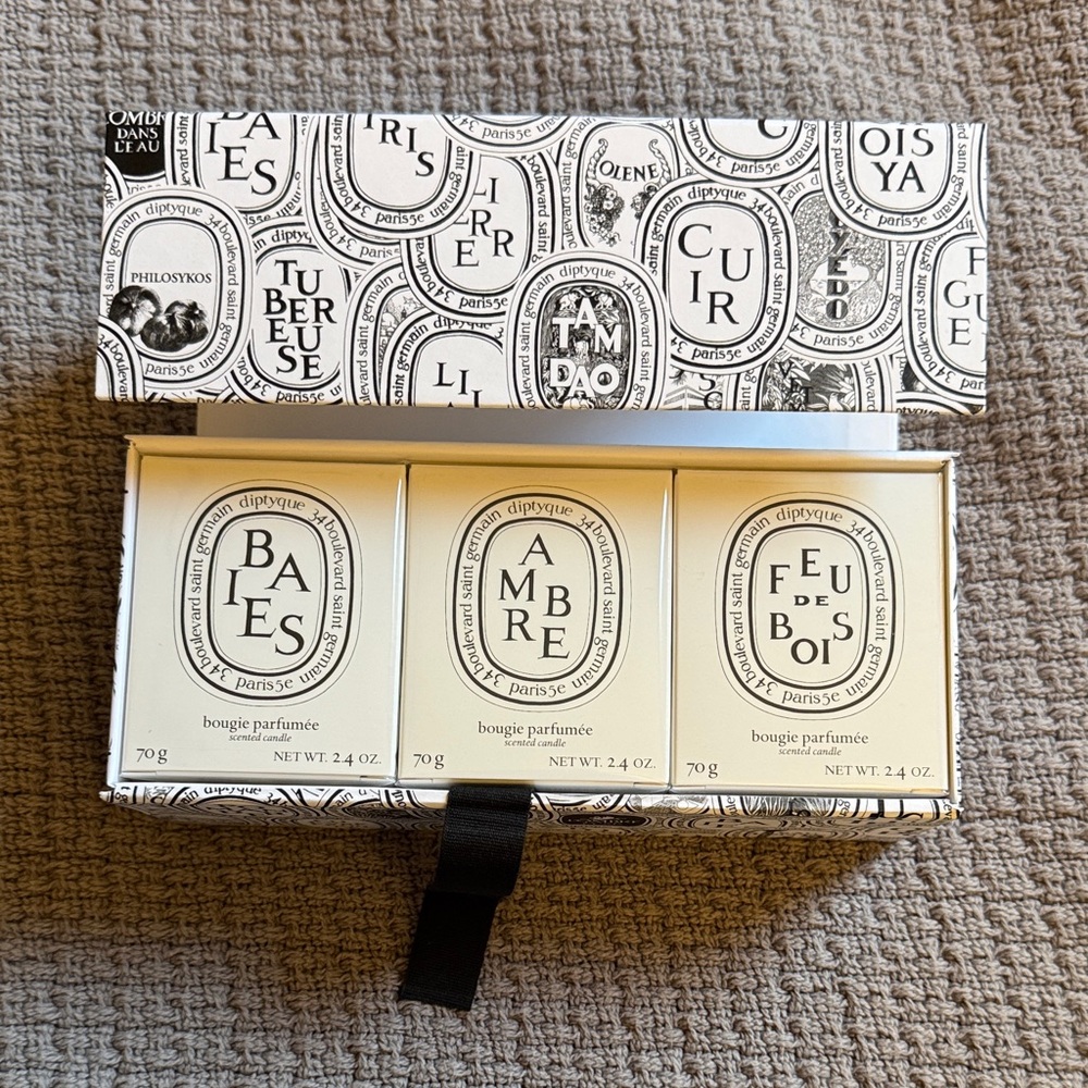 Diptyque Trio Candle Set with Black and White Design